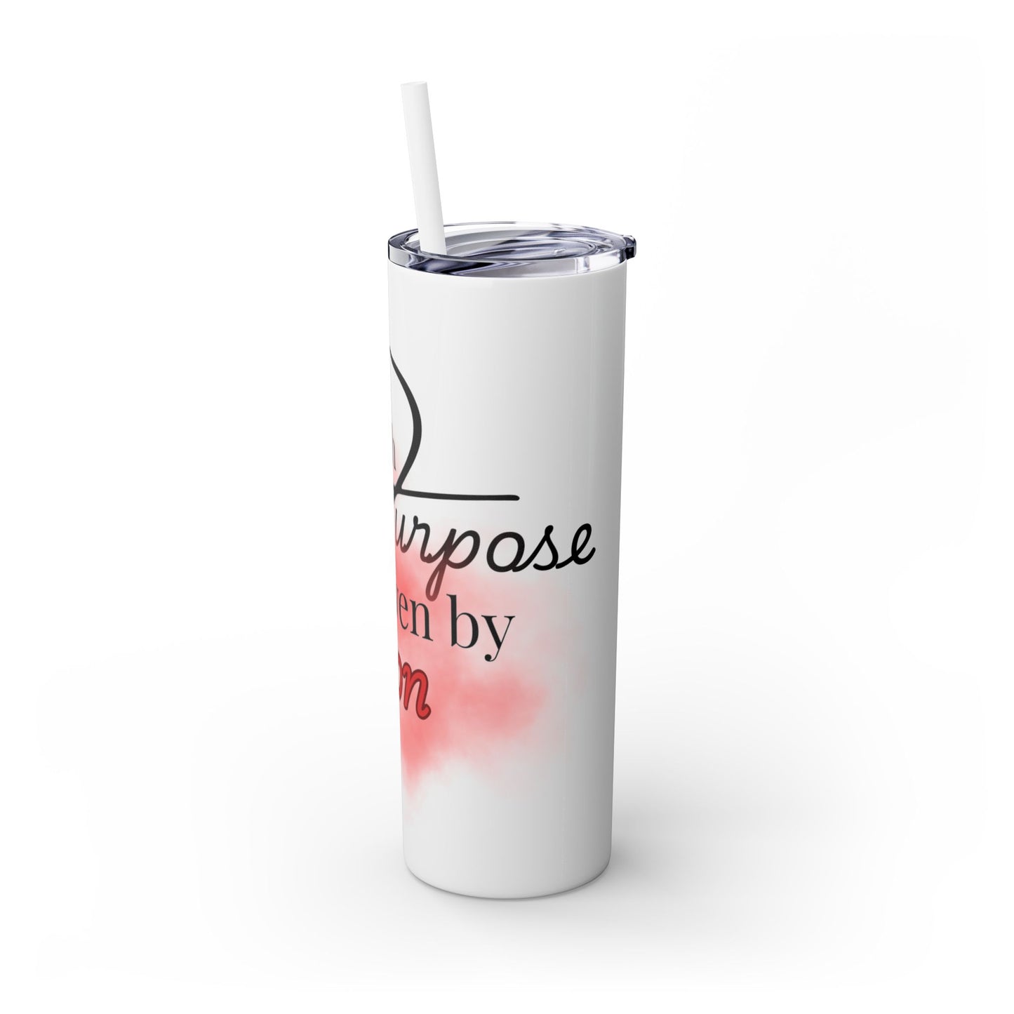 Motivational Skinny Tumbler with Straw - 20oz - Inspired by Passion & Purpose