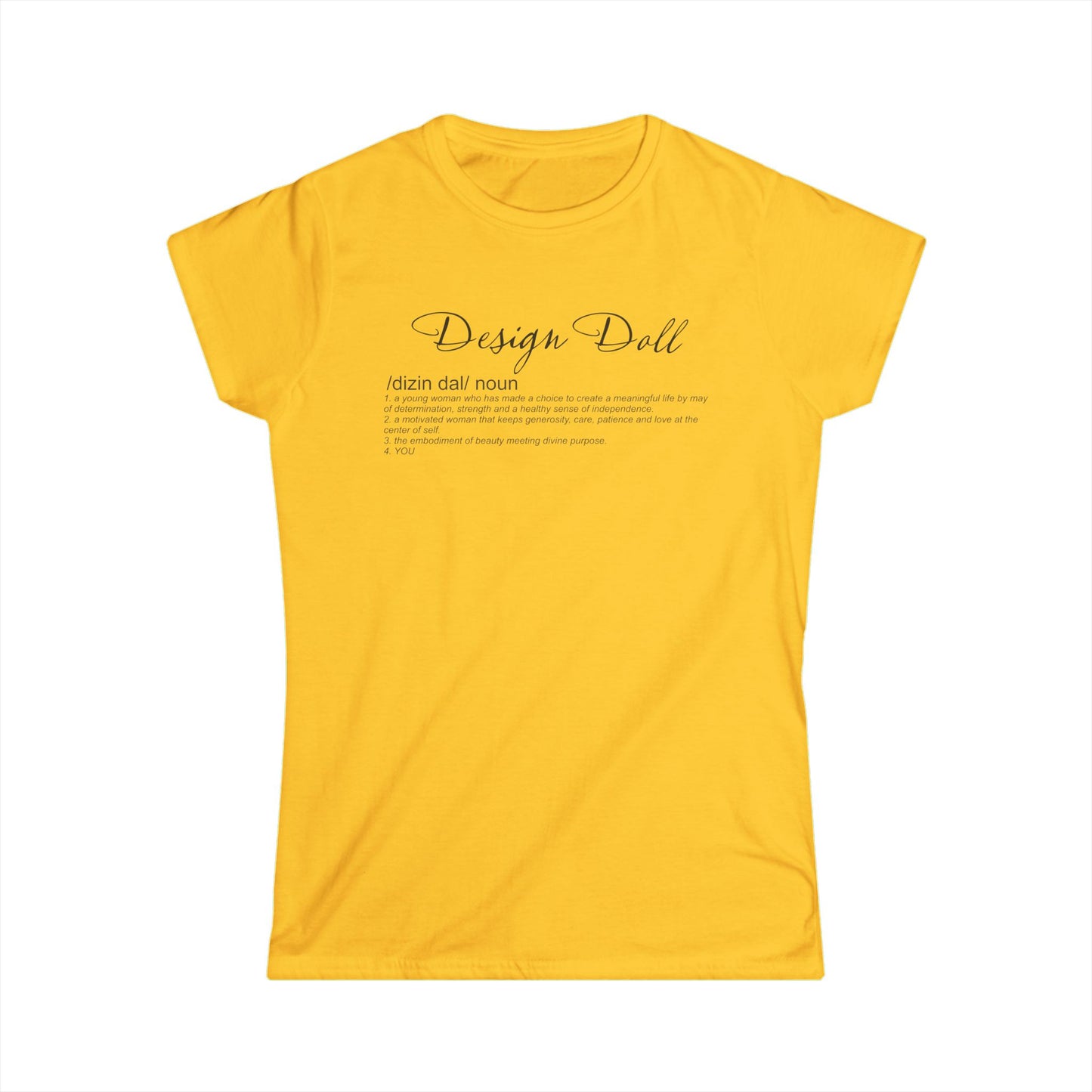 Stylish Women's Softstyle Tee - Design Doll, Casual Tee, Graphic Shirt, Gift for Her, Fashion Top, Everyday Wear