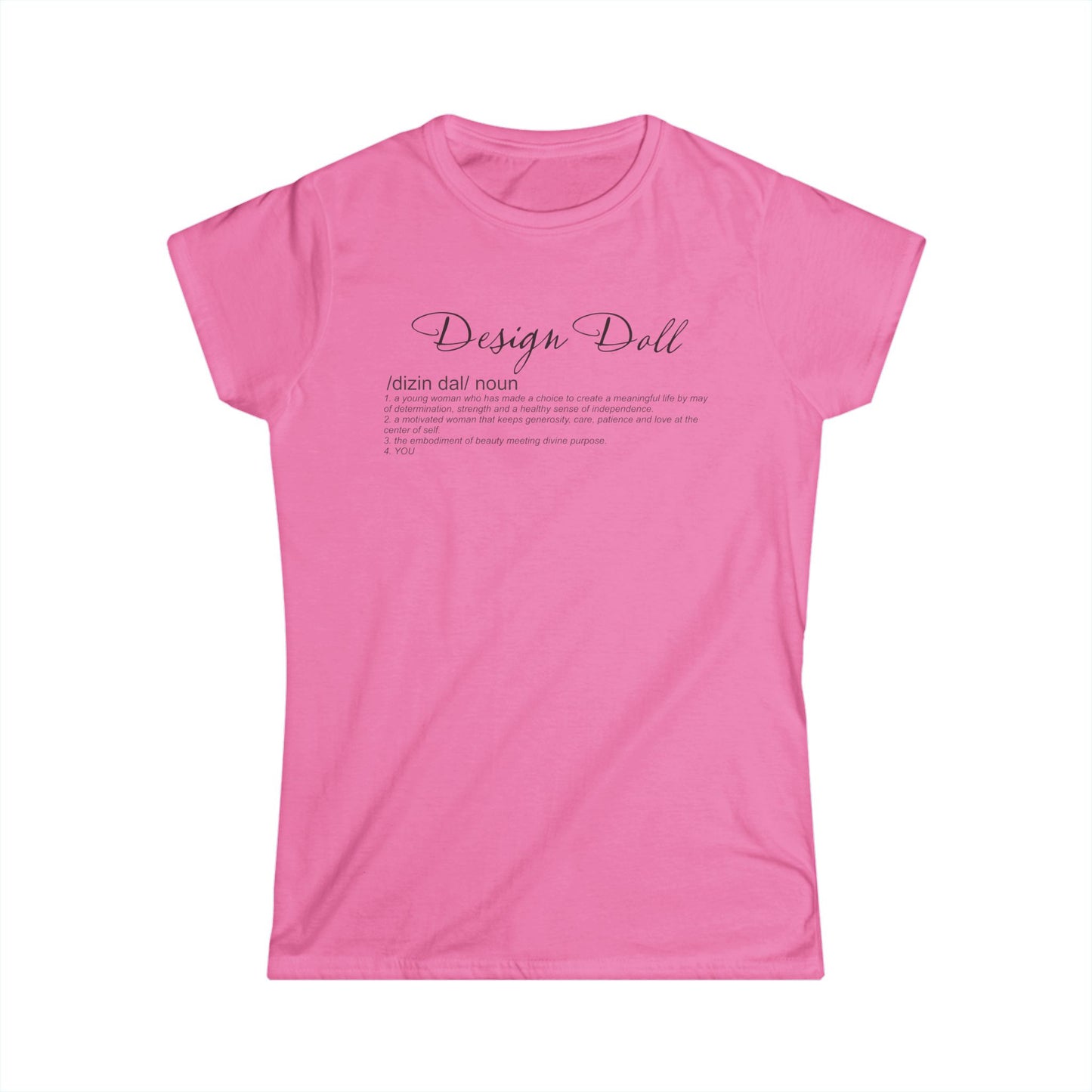 Stylish Women's Softstyle Tee - Design Doll, Casual Tee, Graphic Shirt, Gift for Her, Fashion Top, Everyday Wear