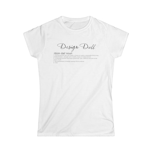 Stylish Women's Softstyle Tee - Design Doll, Casual Tee, Graphic Shirt, Gift for Her, Fashion Top, Everyday Wear